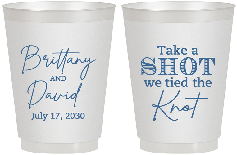 Personalized Wedding 16 oz Frosted Cups - Take A Shot We Tied The Knot | 550