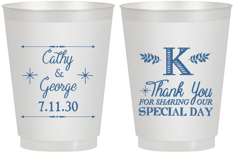 Personalized Wedding 16 oz Frosted Cups - Monogram | 556