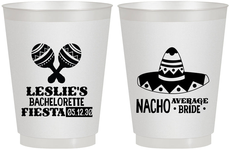 Personalized Bachelorette 16 oz Frosted Cups - Nacho Average Bride | 60007