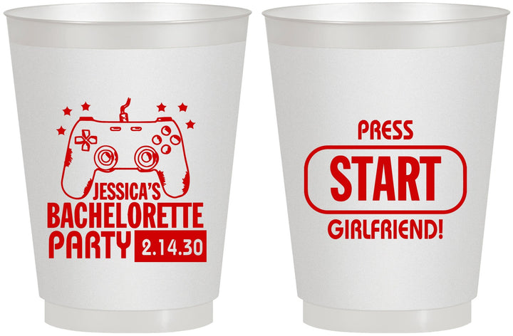 Personalized Bachelorette 16 oz Frosted Cups - Video Games | 60009