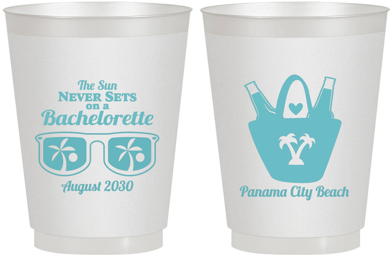 Personalized Bachelorette 16 oz Frosted Cups - Beach | 60010