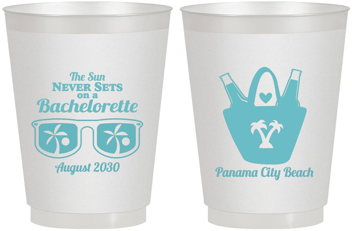 Personalized Bachelorette 16 oz Frosted Cups - Beach | 60010