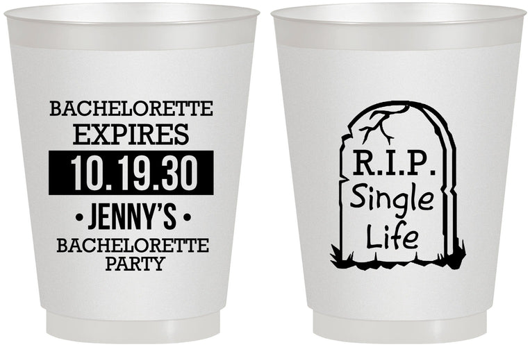Personalized Bachelorette 16 oz Frosted Cups - Rip Single Life | 60014