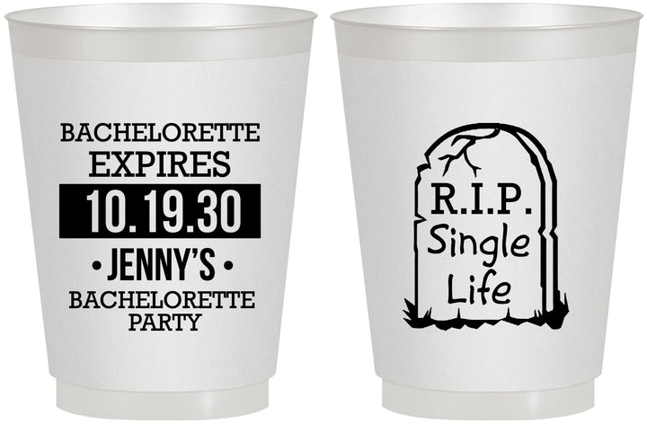 Personalized Bachelorette 16 oz Frosted Cups - Rip Single Life | 60014