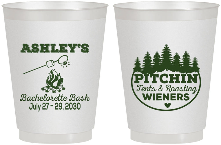 Personalized Bachelorette 16 oz Frosted Cups - Camping | 60018