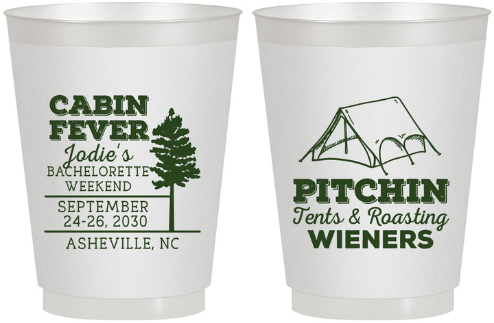 Personalized Bachelorette 16 oz Frosted Cups - Camping | 60019