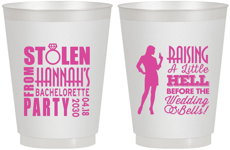 Personalized Bachelorette 16 oz Frosted Cups - Raising A Little Hell | 60020