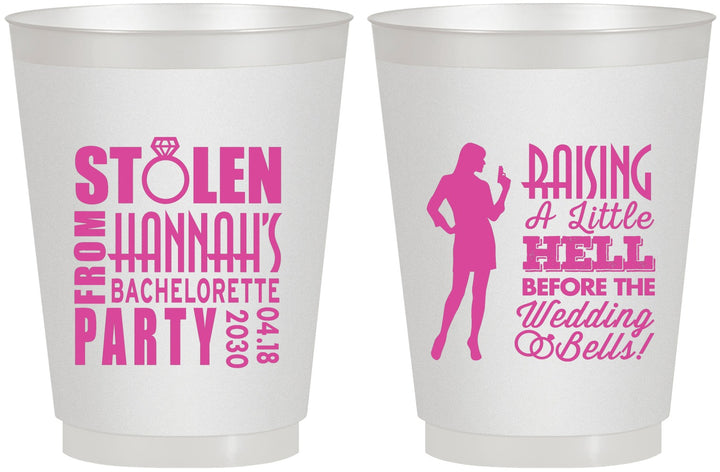 Personalized Bachelorette 16 oz Frosted Cups - Raising A Little Hell | 60020