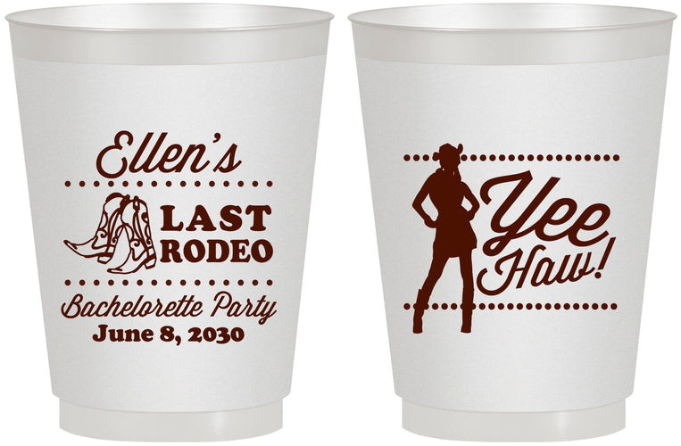Personalized Bachelorette 16 oz Frosted Cups - Last Rodeo | 60021