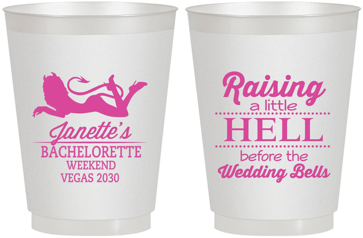 Personalized Bachelorette 16 oz Frosted Cups - Raising A Little Hell | 60030