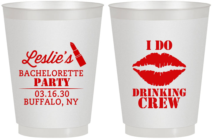 Personalized Bachelorette 16 oz Frosted Cups - I Do Drinking Team | 60031