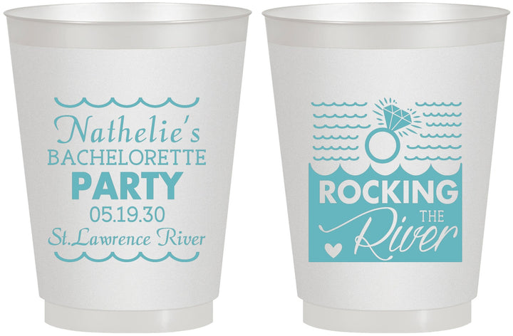 Personalized Bachelorette 16 oz Frosted Cups - Rocking The River | 60033