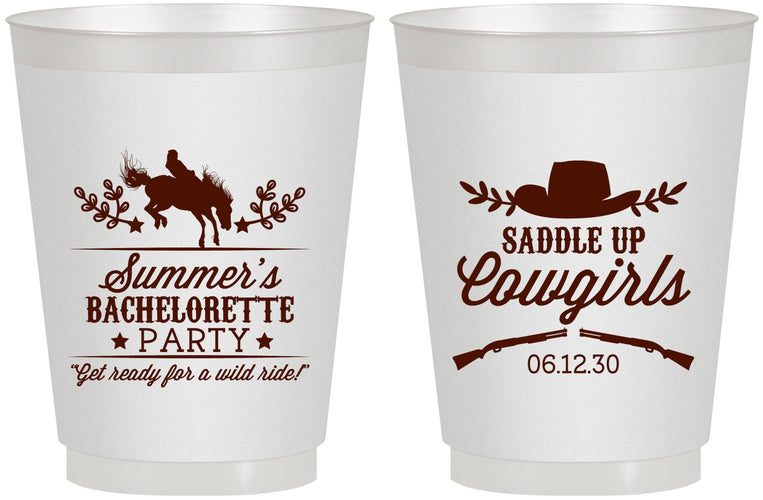 Personalized Bachelorette 16 oz Frosted Cups - Saddle Up Cowgirls | 60045
