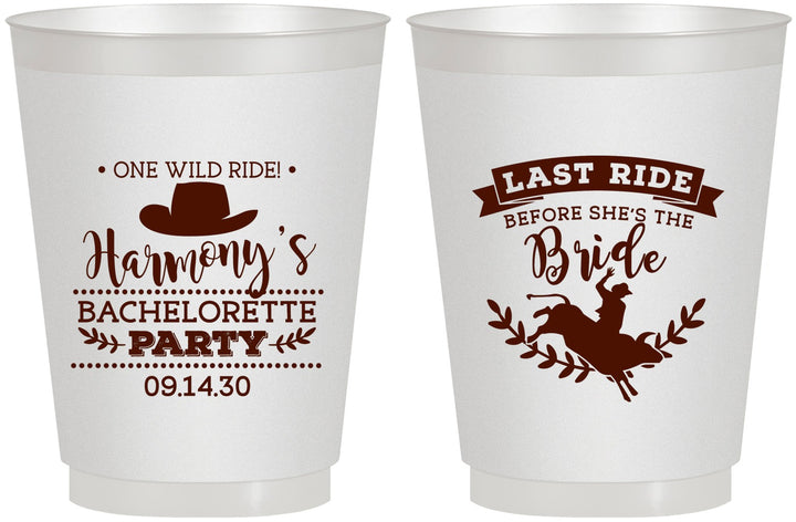 Personalized Bachelorette 16 oz Frosted Cups - Last Ride Before Bride | 60046