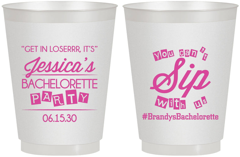 Personalized Bachelorette 16 oz Frosted Cups - Cant Sip With Us | 60050