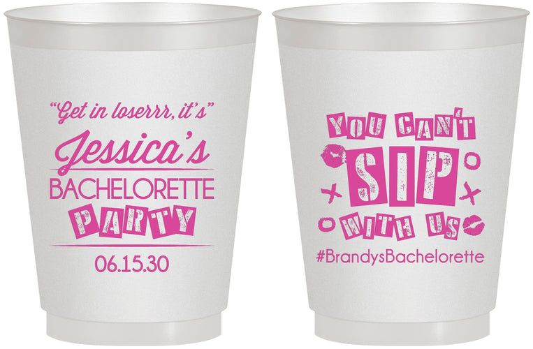 Personalized Bachelorette 16 oz Frosted Cups - Cant Sip With Us | 60051