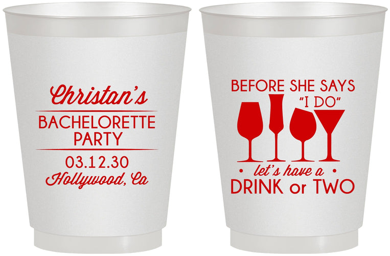 Personalized Bachelorette 16 oz Frosted Cups - Before She Says I Do | 60064