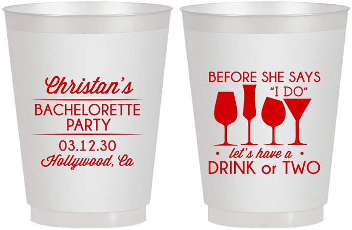 Personalized Bachelorette 16 oz Frosted Cups - Before She Says I Do | 60064