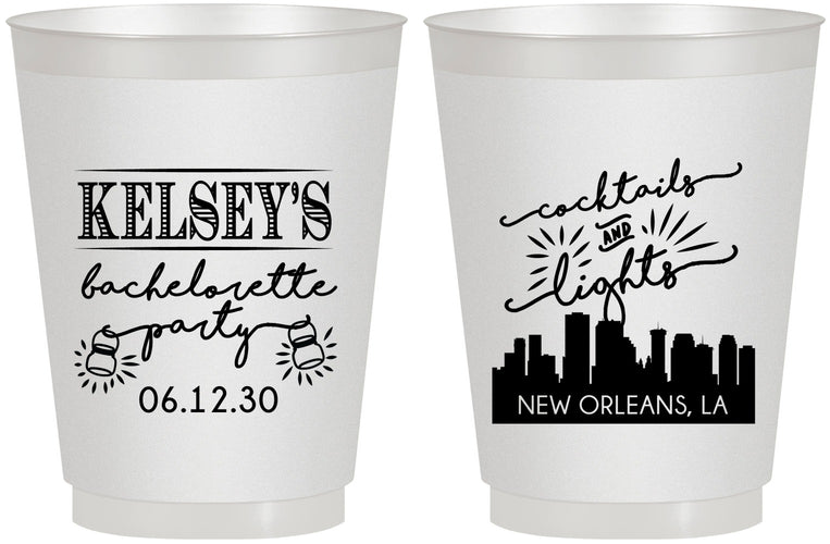 Personalized Bachelorette 16 oz Frosted Cups - New Orleans | 60066