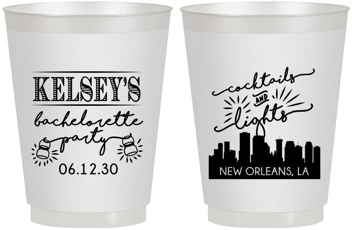 Personalized Bachelorette 16 oz Frosted Cups - New Orleans | 60066