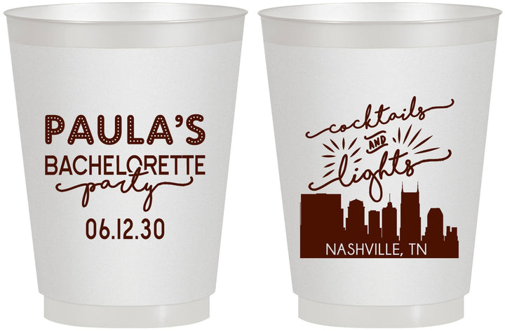 Personalized Bachelorette 16 oz Frosted Cups - Nashville | 60068
