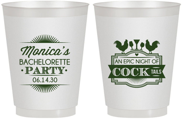 Personalized Bachelorette 16 oz Frosted Cups - Epic Night Of Cocktails | 60071