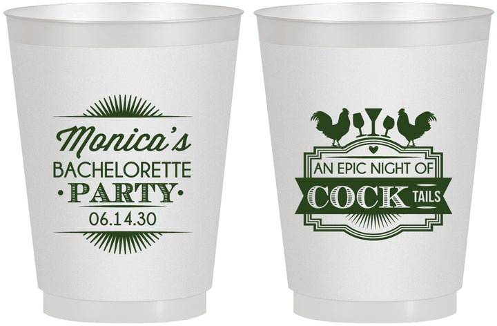 Personalized Bachelorette 16 oz Frosted Cups - Epic Night Of Cocktails | 60071