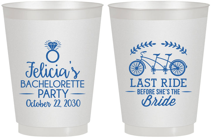 Personalized Bachelorette 16 oz Frosted Cups - Last Ride Before Bride | 60073