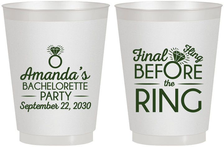 Personalized Bachelorette 16 oz Frosted Cups - Final Fling Before The Ring | 60074