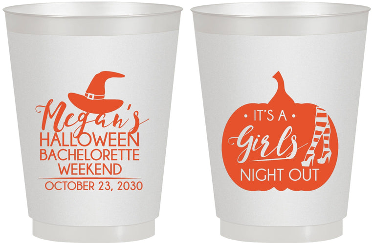 Personalized Bachelorette 16 oz Frosted Cups - Halloween Girls Night Out | 60077