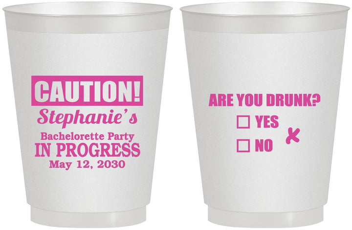 Personalized Bachelorette 16 oz Frosted Cups - Drunk Yes Or No | 60083