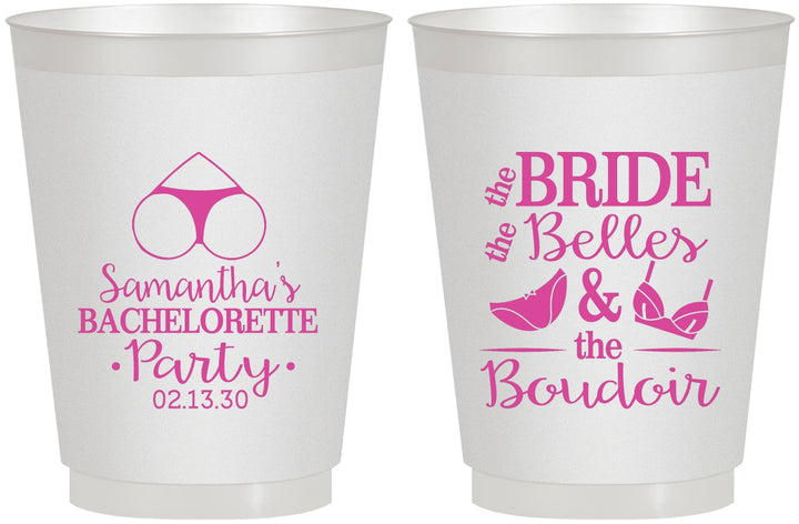Personalized Bachelorette 16 oz Frosted Cups - Brides Bells Boudoir | 60085
