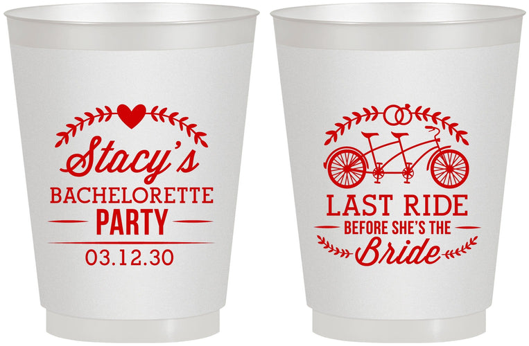 Personalized Bachelorette 16 oz Frosted Cups - Last Ride Before Bride | 60093
