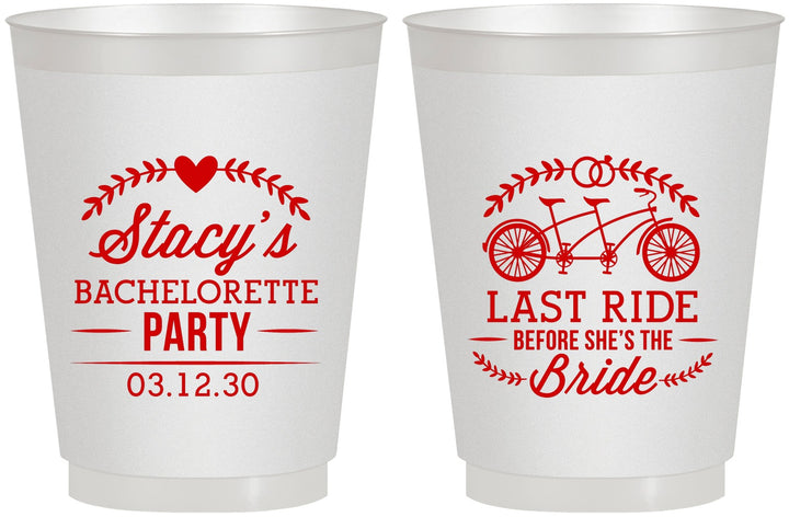 Personalized Bachelorette 16 oz Frosted Cups - Last Ride Before Bride | 60093