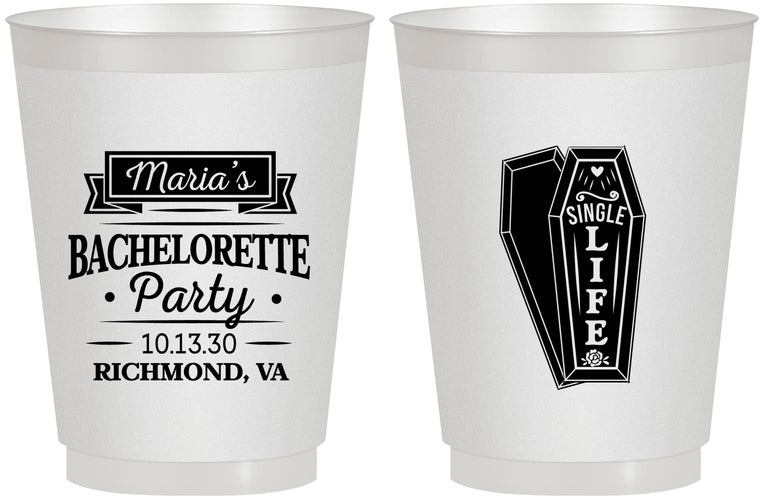 Personalized Bachelorette 16 oz Frosted Cups - Rip Single Life | 60095