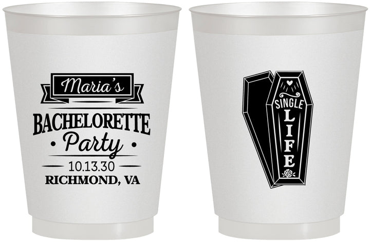 Personalized Bachelorette 16 oz Frosted Cups - Rip Single Life | 60095