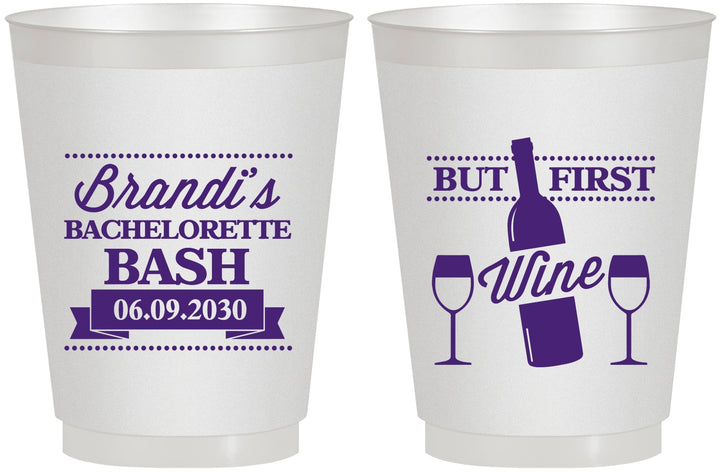 Personalized Bachelorette 16 oz Frosted Cups - Wine | 60099