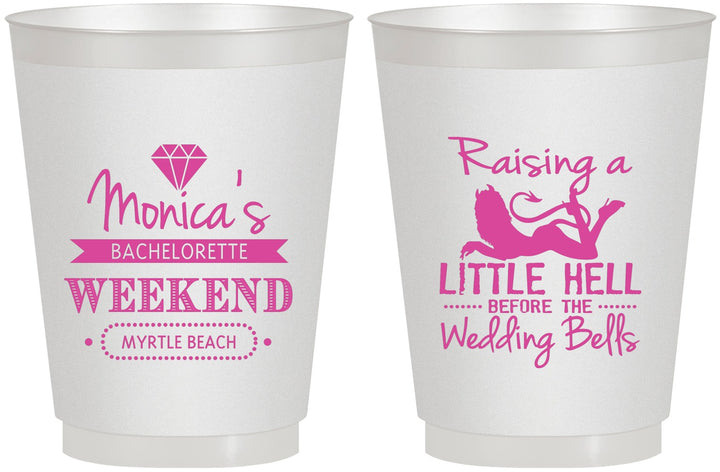 Personalized Bachelorette 16 oz Frosted Cups - Raising A Little Hell | 60103