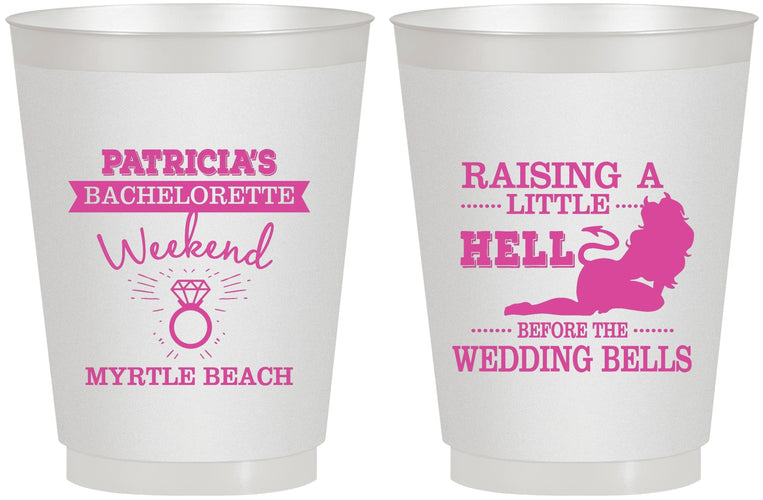 Personalized Bachelorette 16 oz Frosted Cups - Raising A Little Hell | 60104