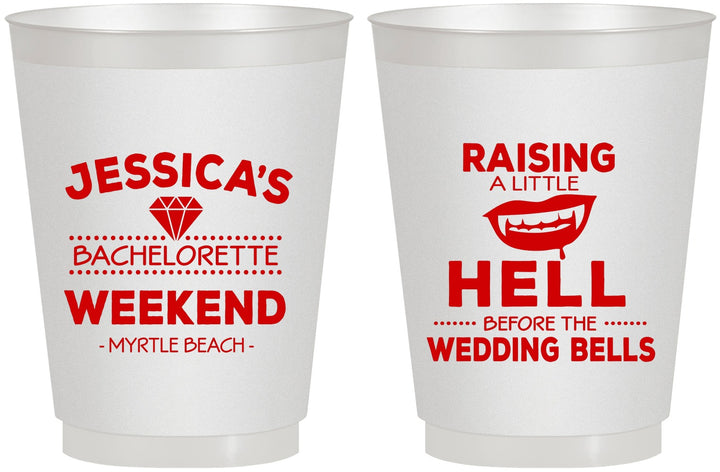 Personalized Bachelorette 16 oz Frosted Cups - Raising A Little Hell | 60106