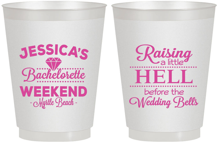 Personalized Bachelorette 16 oz Frosted Cups - Raising A Little Hell | 60107