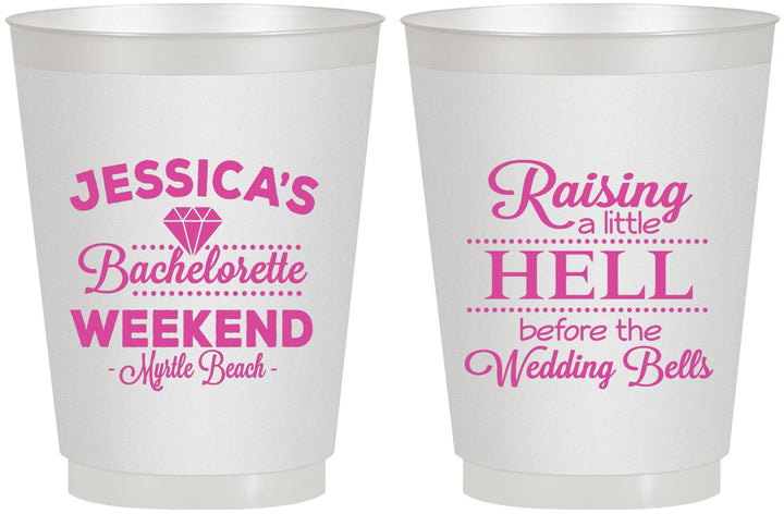 Personalized Bachelorette 16 oz Frosted Cups - Raising A Little Hell | 60107