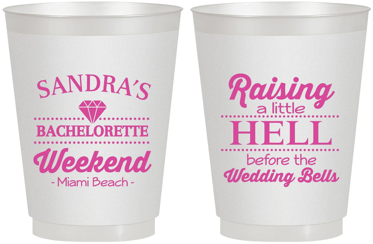Personalized Bachelorette 16 oz Frosted Cups - Raising A Little Hell | 60108