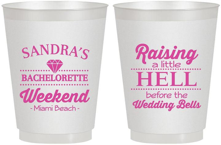 Personalized Bachelorette 16 oz Frosted Cups - Raising A Little Hell | 60108