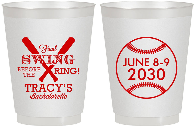 Personalized Bachelorette 16 oz Frosted Cups - Final Swing Before Ring | 60109