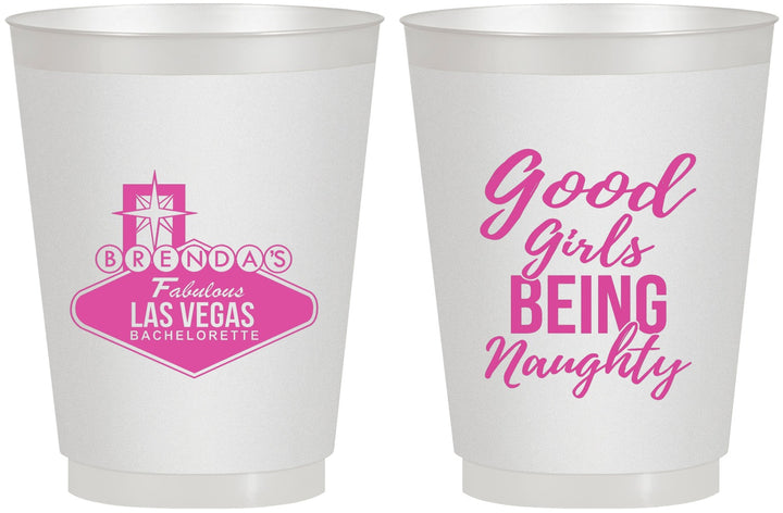 Personalized Bachelorette 16 oz Frosted Cups - Good Girls Naughty | 60111