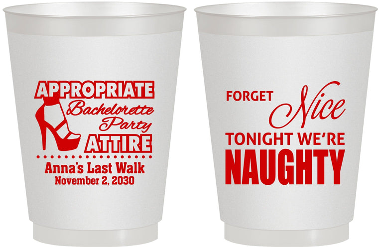 Personalized Bachelorette 16 oz Frosted Cups - Nice Tonight Naughty | 60112