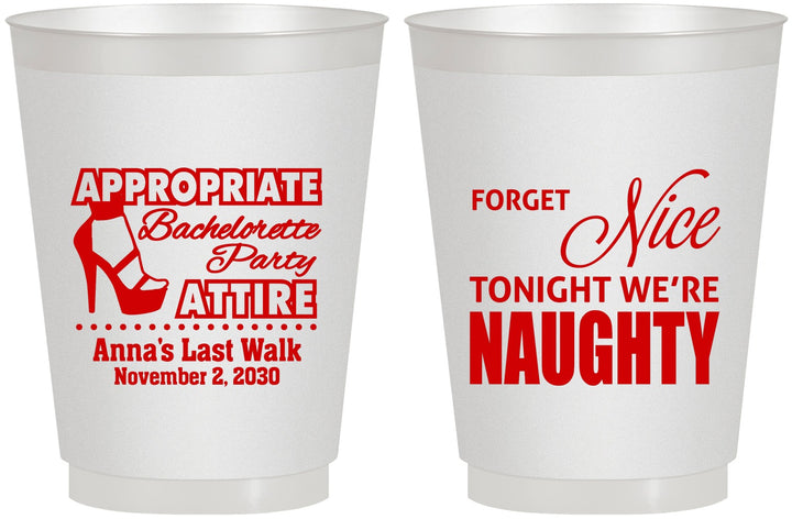 Personalized Bachelorette 16 oz Frosted Cups - Nice Tonight Naughty | 60112