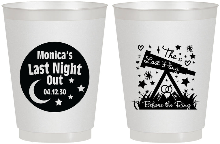 Personalized Bachelorette 16 oz Frosted Cups - Last Fling Before Rings | 60113