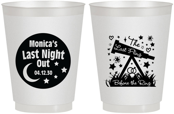 Personalized Bachelorette 16 oz Frosted Cups - Last Fling Before Rings | 60113